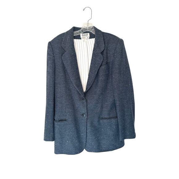 Vintage Light Academia Schoolgirl Preppy Academia Oversized Wool Blazer Size 10 - Picture 1 of 13